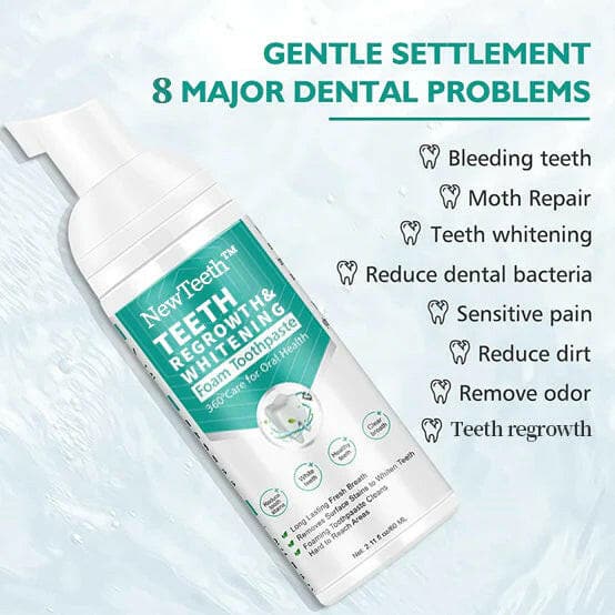 NEWTEETH™ TOOTHPASTE MOUSSE FOAM, CALCULUS REMOVAL, TEETH WHITENING, HEALING MOUTH ULCERS, ELIMINATING BAD BREATH, PREVENTING AND HEALING CARIES, TOOTH REGENERATION