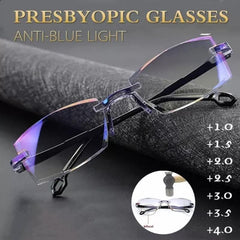 FoldFlat Sapphire High Hardness Anti-Blue Progressive Far and Near Dual-Use Reading Glasses