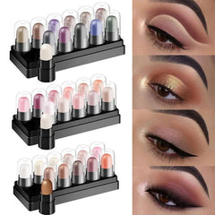 🎁Christmas Gifts🎁 - Eyeshadow Pencil Set 12 Colors Waterproof Long Lasting Glitter Shimmer Eye Shadow Pen