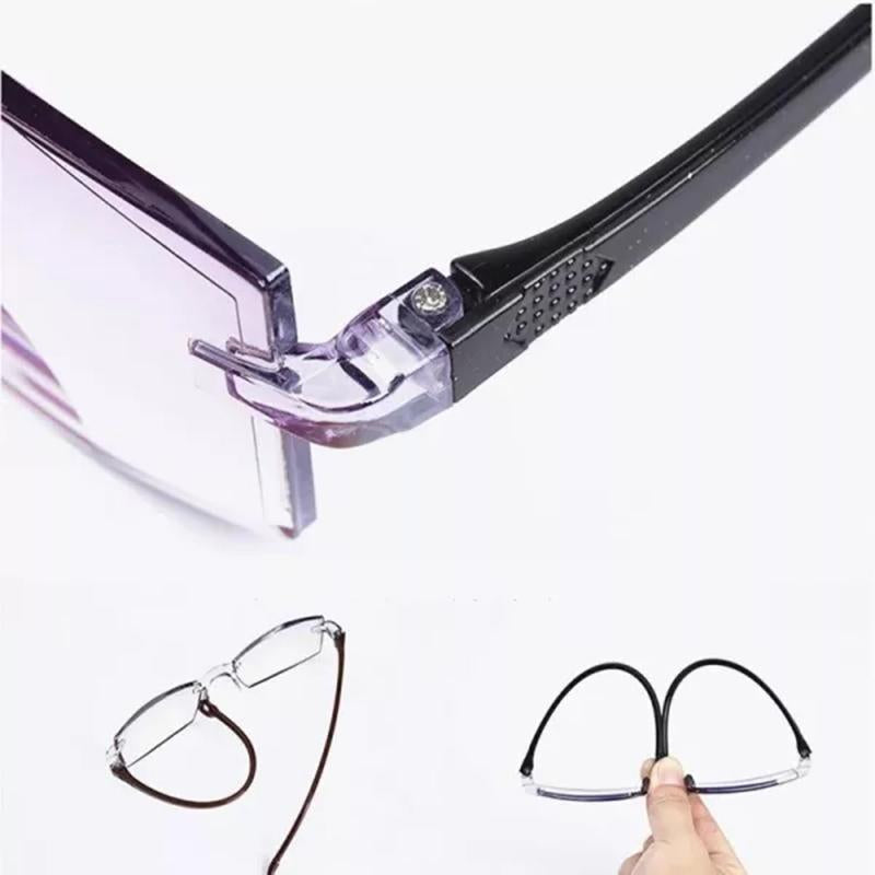 FoldFlat Sapphire High Hardness Anti-Blue Progressive Far and Near Dual-Use Reading Glasses