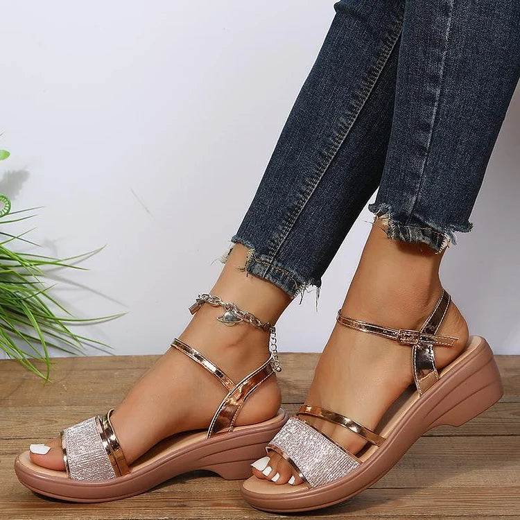 2023 Women Casual High heel Comfy Slip On Sandals