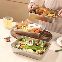 🔥2024-Hot Sale🎁-49% OFF-Stainless Steel Square Plate（With Lid）