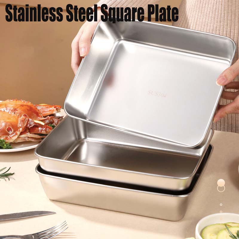 🔥2024-Hot Sale🎁-49% OFF-Stainless Steel Square Plate（With Lid）