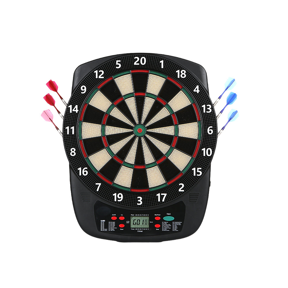 Soft Tip Electronic Dart Board, Dartboard Set 40 Games, 427 Variants Digital Electric Dart Boards with Colorful LED, 6 Darts, 100 Tips, Power Adapter