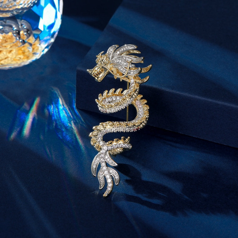 Luxurious Golden Zodiac Dragon Corsage