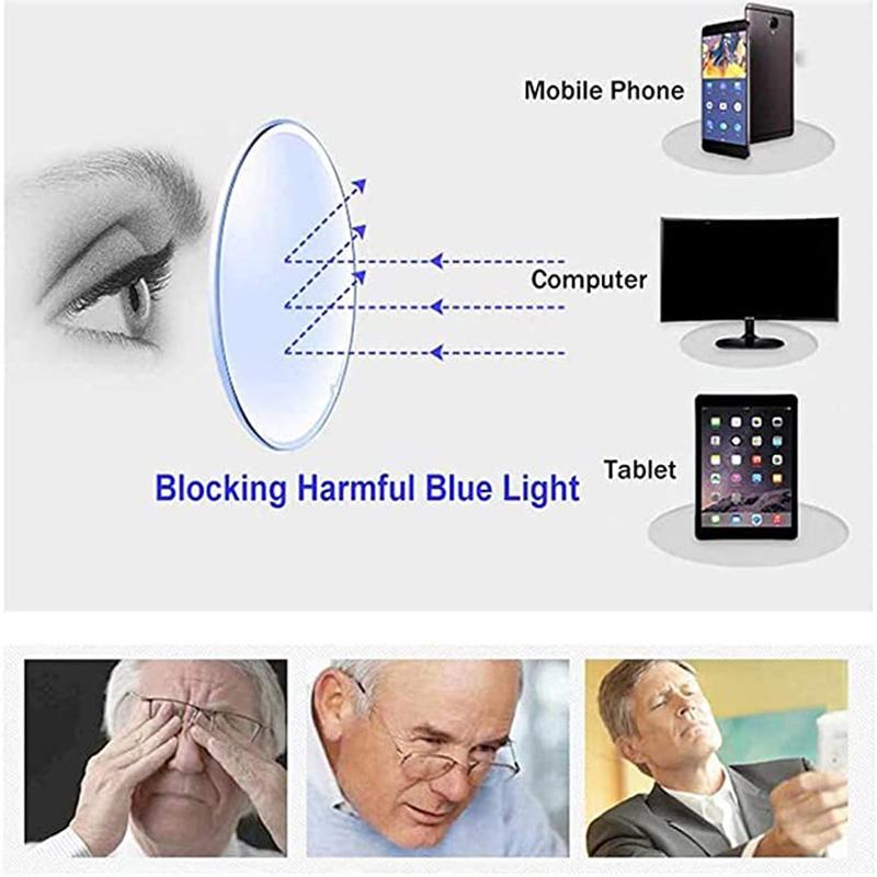 FoldFlat Sapphire High Hardness Anti-Blue Progressive Far and Near Dual-Use Reading Glasses