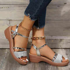 2023 Women Casual High heel Comfy Slip On Sandals