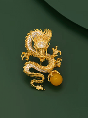 Luxurious Golden Zodiac Dragon Corsage