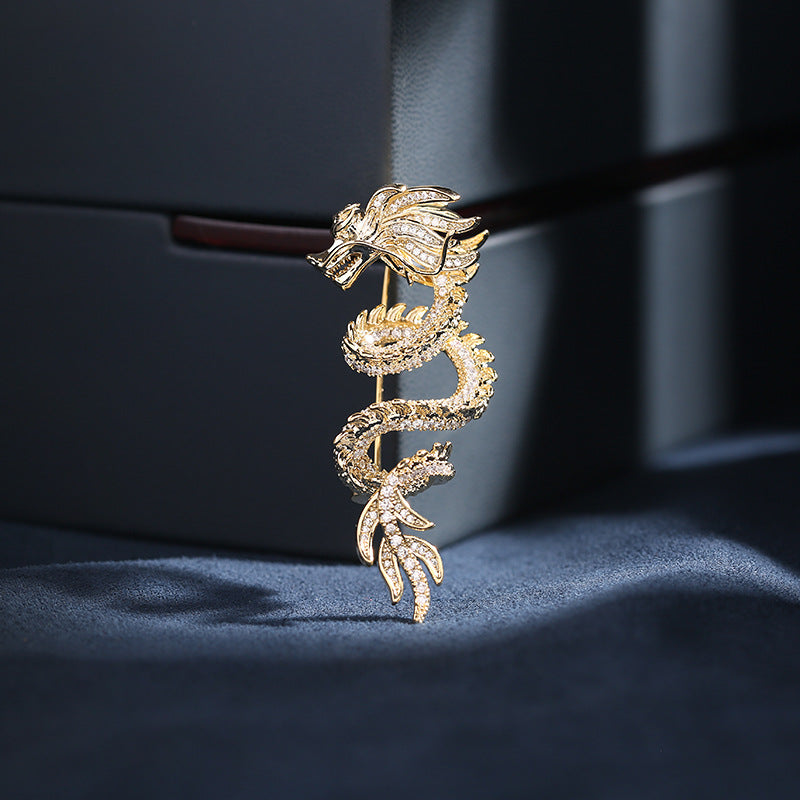 Luxurious Golden Zodiac Dragon Corsage