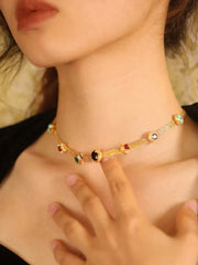 Rainbow Zirconia Necklace