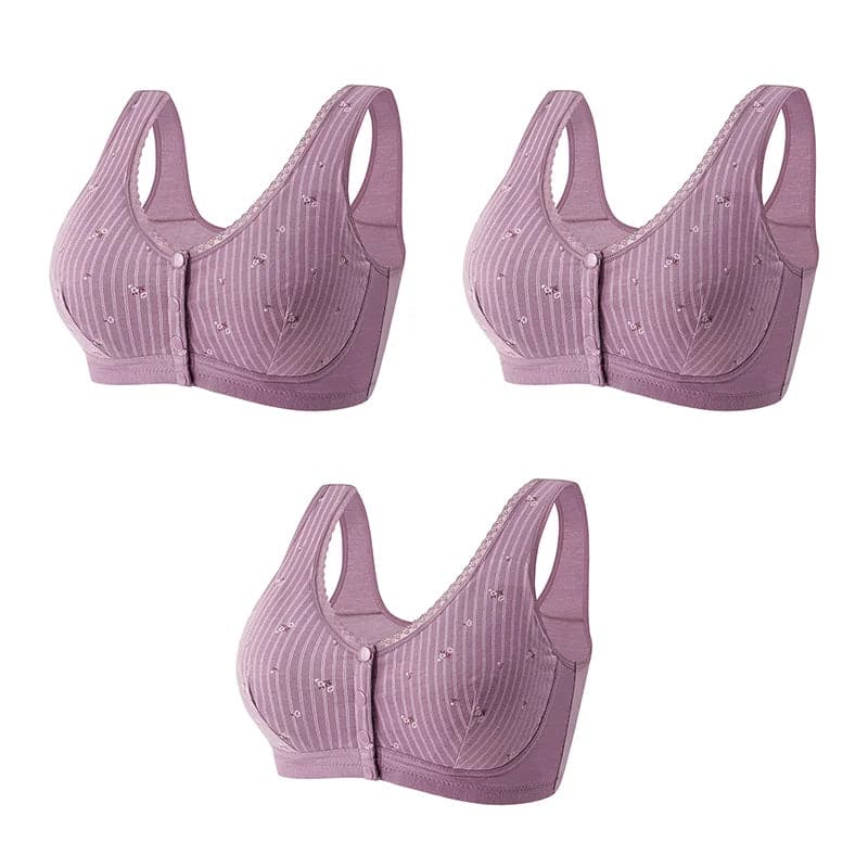 🔥PAY 1 GET 3 BRA🔥Design for Senior Front Closure Cotton Bra