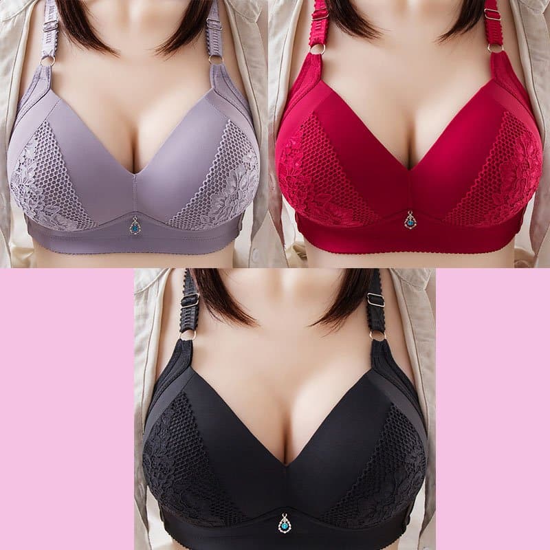 2024 Plus Size Bra Women Underwear Wire Free Comfort Soft Thin Breathable