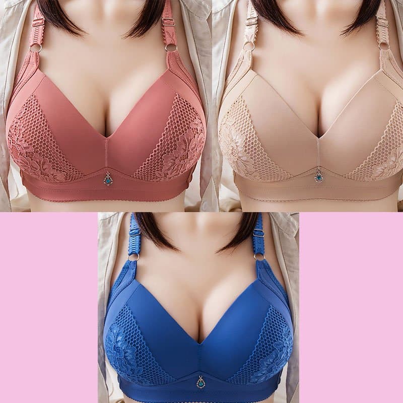 2024 Plus Size Bra Women Underwear Wire Free Comfort Soft Thin Breathable