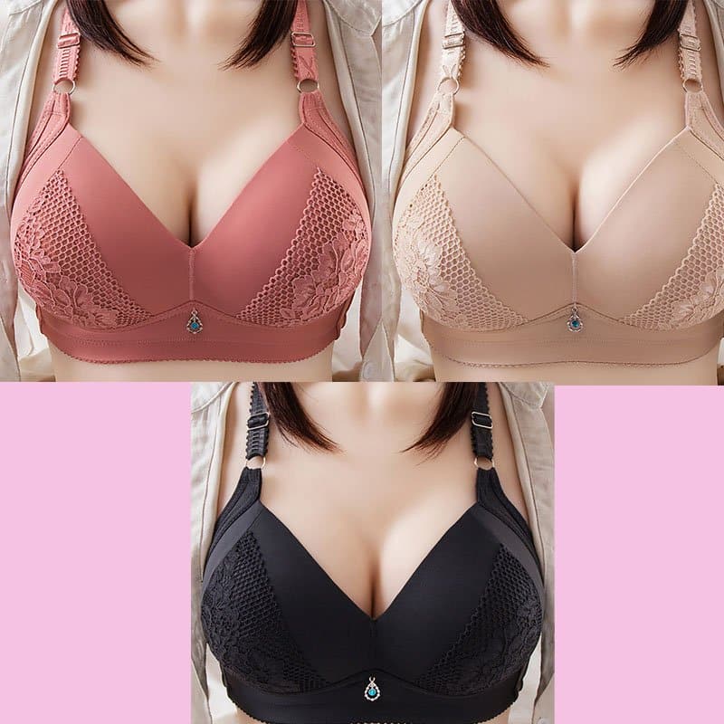 2024 Plus Size Bra Women Underwear Wire Free Comfort Soft Thin Breathable