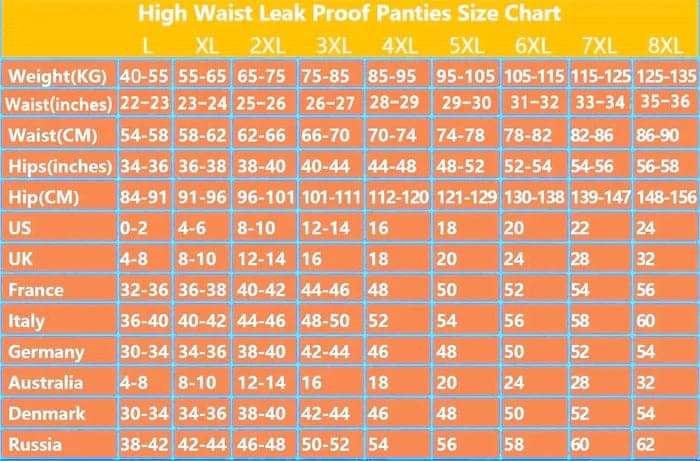 5PCS NEW NATERIALSET HIGH WAIST LEAK PROOF PANTIES