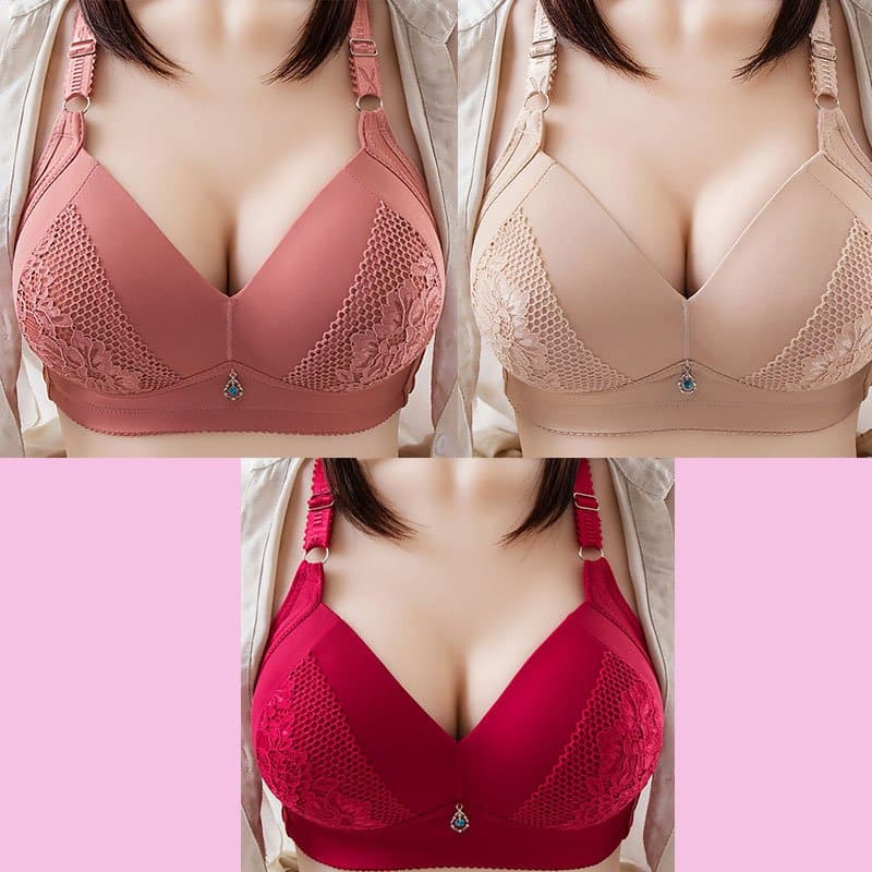 2024 Plus Size Bra Women Underwear Wire Free Comfort Soft Thin Breathable