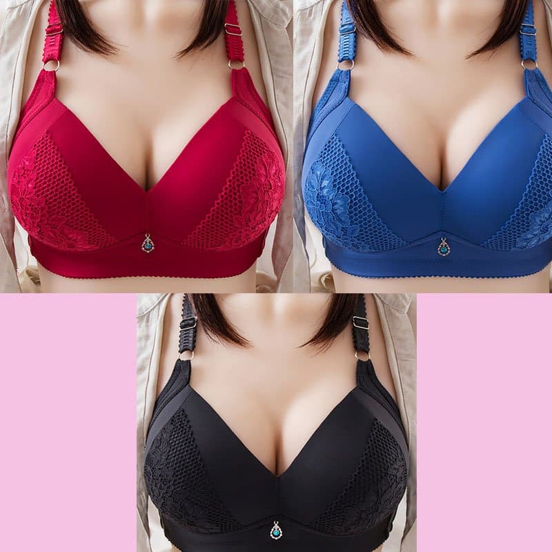 2024 Plus Size Bra Women Underwear Wire Free Comfort Soft Thin Breathable