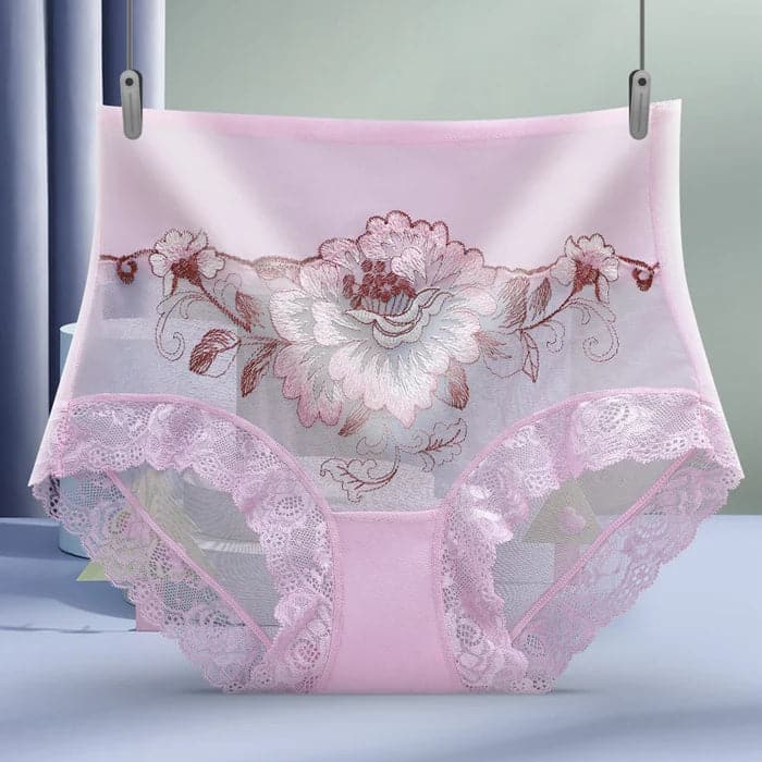 49% OFF🌸High Waist Premium Lace Embroidered Panties