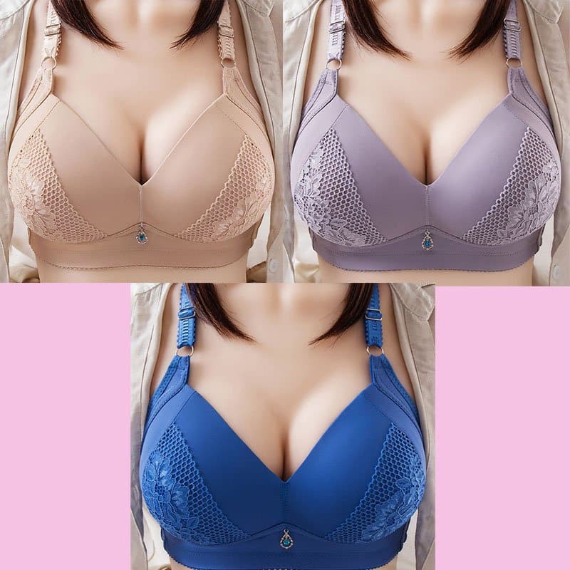 2024 Plus Size Bra Women Underwear Wire Free Comfort Soft Thin Breathable