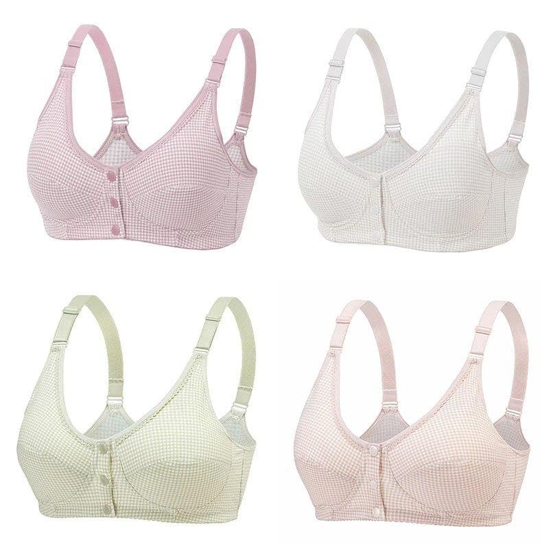 3 PCS Skin Friendly Cotton Front Button Bra