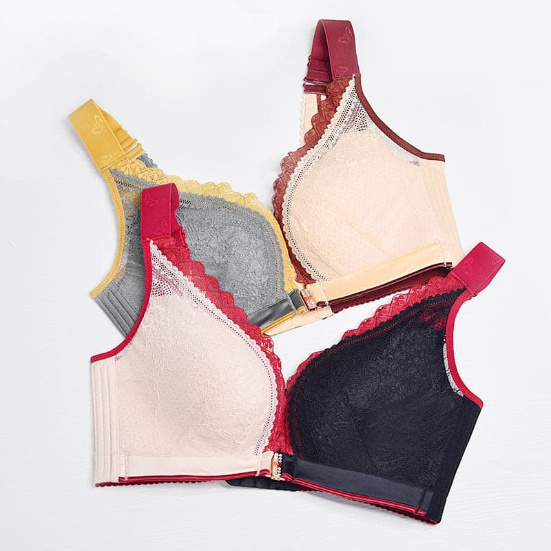 Comfort Wireless Bra Front Closure Sexy Lace Bra Push Up Bra