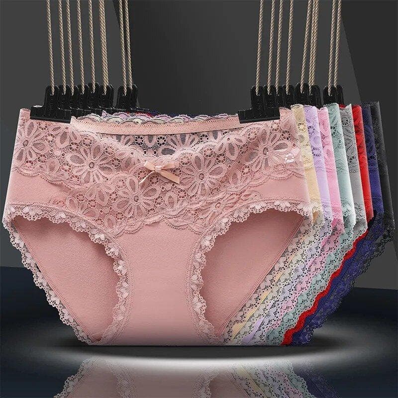 5 PCS Cotton Comfortable Sexy Lace Panties