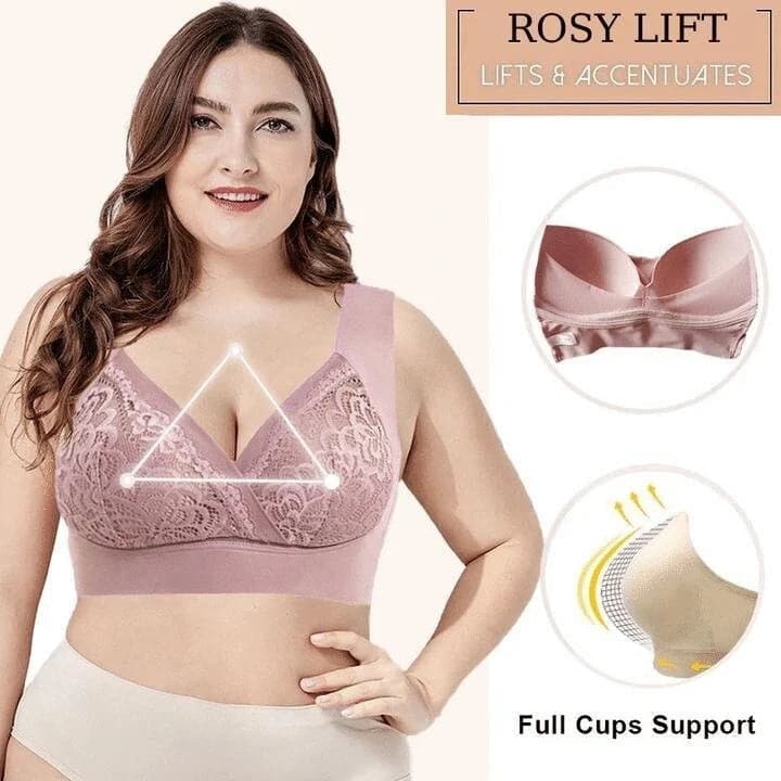 Plus Size Comfort Extra Elastic Wireless Support Lace Bra