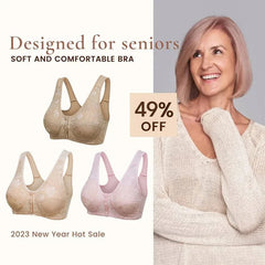 🔥Pay 1 Get 3(3packs)🔥Design for Senior Front Closure Bra