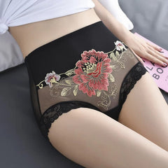 49% OFF🌸High Waist Premium Lace Embroidered Panties