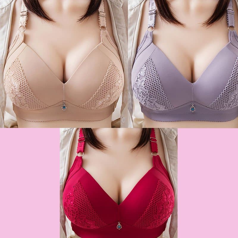 2024 Plus Size Bra Women Underwear Wire Free Comfort Soft Thin Breathable