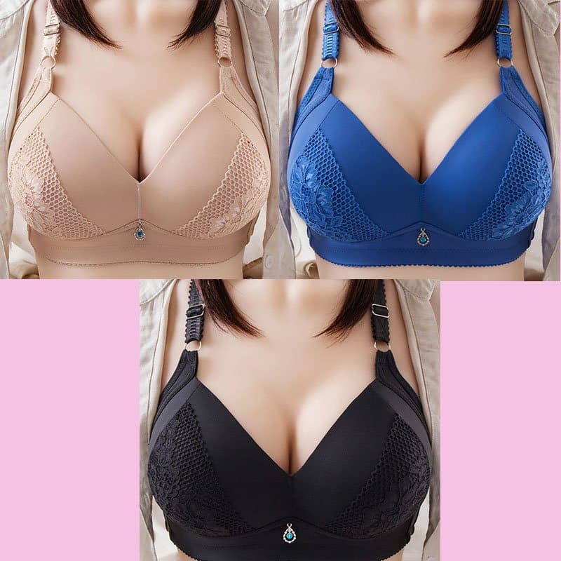 2024 Plus Size Bra Women Underwear Wire Free Comfort Soft Thin Breathable