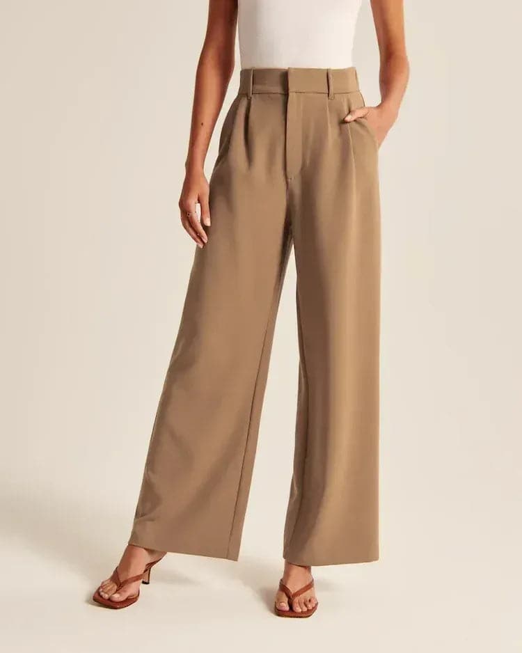 WOMEN'S EFFORTLESS TAILORED WIDE LEG PANTS