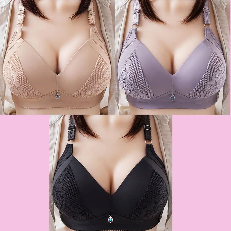 2024 Plus Size Bra Women Underwear Wire Free Comfort Soft Thin Breathable