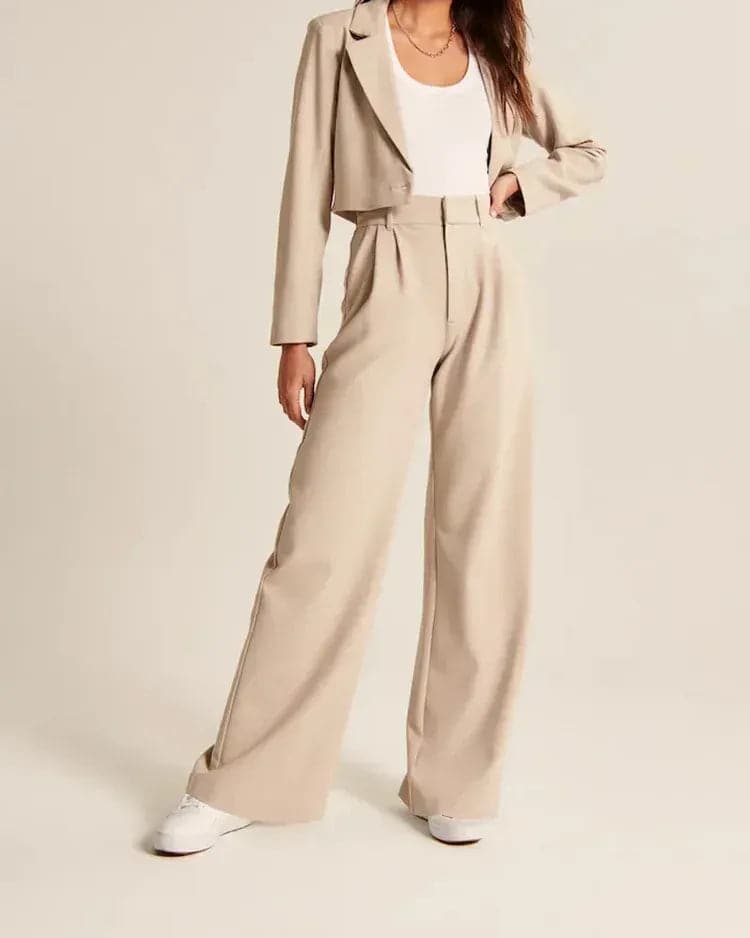 WOMEN'S EFFORTLESS TAILORED WIDE LEG PANTS