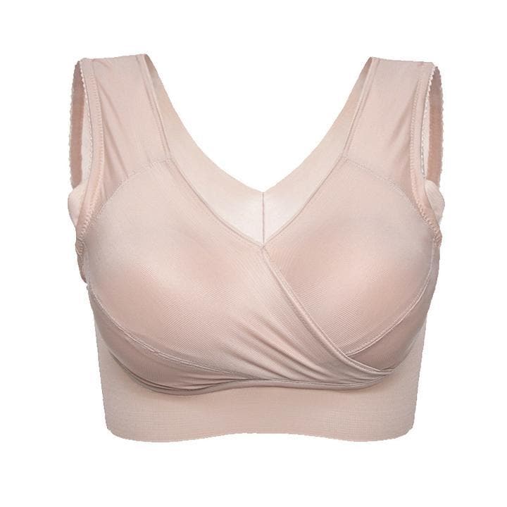 M 8XL Oversized Soft Silk Gather Women s Sleeping Yoga Bra