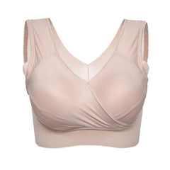 M 8XL Oversized Soft Silk Gather Women s Sleeping Yoga Bra