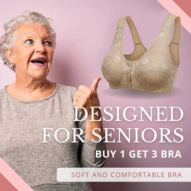 🔥Pay 1 Get 3(3packs)🔥Design for Senior Front Closure Bra