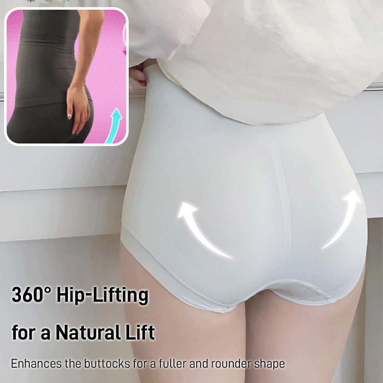 High Waisted Tummy Tightening Peach Buttocks Lightly Shaped Women's Panties