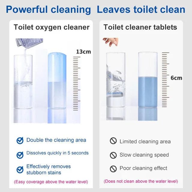 Toilet oxygen cleansing bubble cleaner