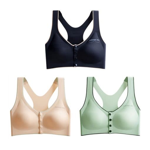 Plus Size M-7XL – 2022 New Arrival Plus Size Ice Silk Front Button Sleeping Yoga Bra