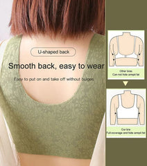Lace jacquard front button plus size comfortable bra