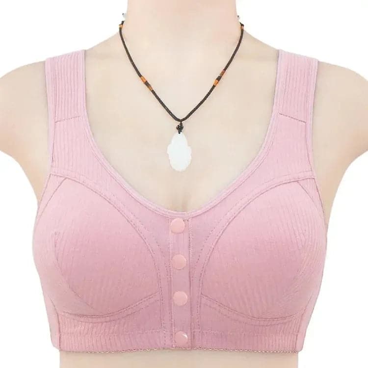 🎉BUY 1 GET 3 (3PACKS) COMFORTABLE FRONT-CLOSURE WIRELESS PLUS SIZE BUTTON BRA