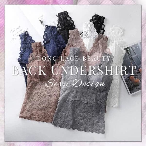 💖Last Day 49% OFF💖Long Lace Beauty Back Undershirt