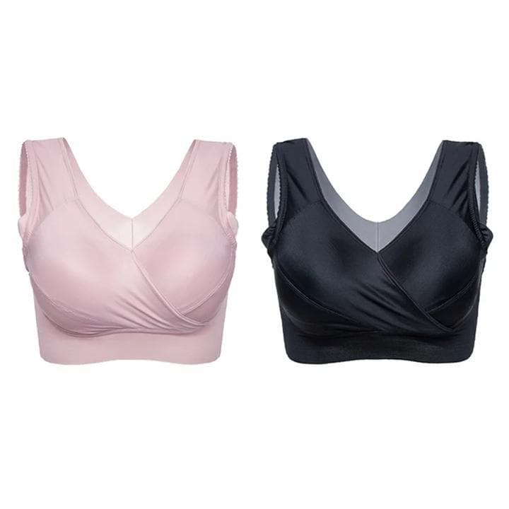 M 8XL Oversized Soft Silk Gather Women s Sleeping Yoga Bra