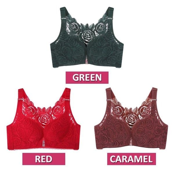 🎁 49% OFF🎁-- FitMe Rose Embroidery Front Closure Wirefree Bra