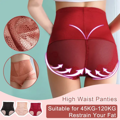 Silk Chiffon Breathable High Waist Abdomen Hip up Panties