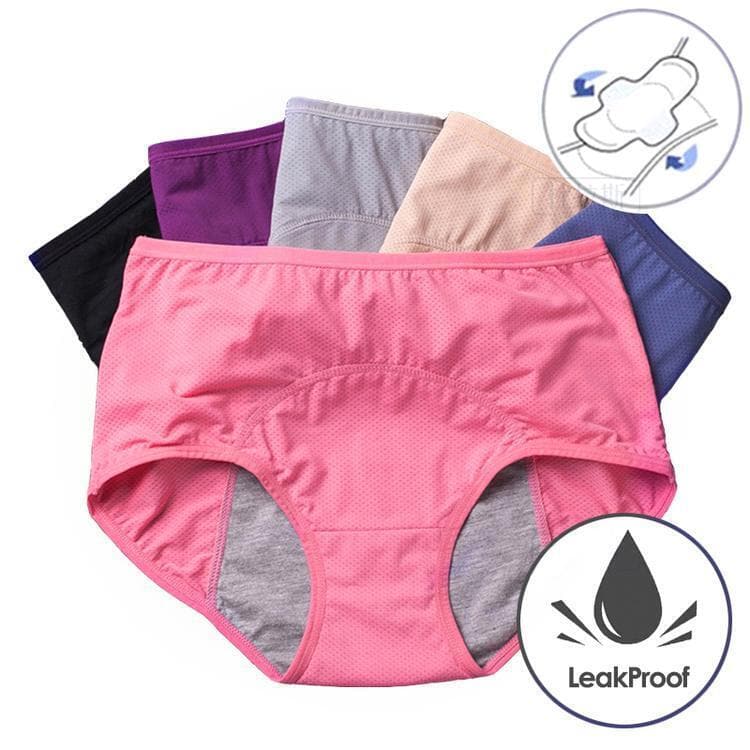 5Pcs/New NaterialSet High Waist Leak Proof Panties L-8XL