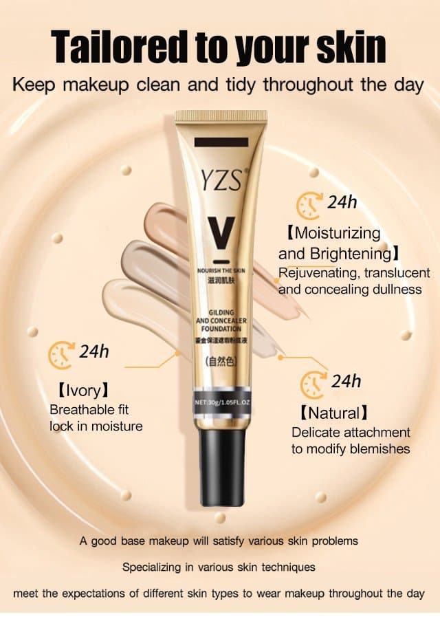 YZS Glitter Moisturizing Concealer Liquid Foundation