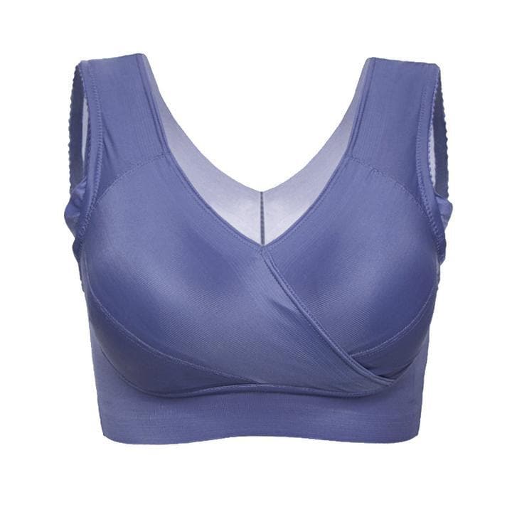 M 8XL Oversized Soft Silk Gather Women s Sleeping Yoga Bra