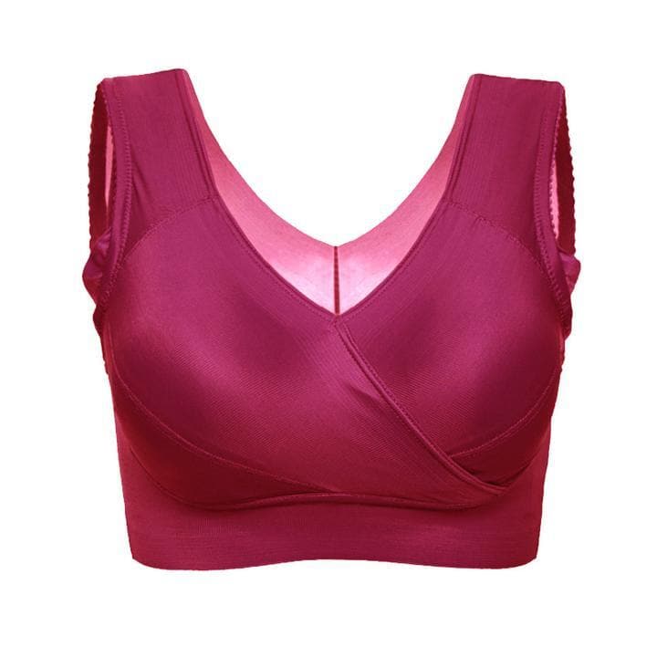 M 8XL Oversized Soft Silk Gather Women s Sleeping Yoga Bra